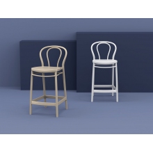 Krzesło barowe plastikowe Victor 75 białe Siesta