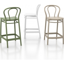 Krzesło barowe plastikowe Victor 65 oliwkowe Siesta