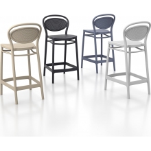 Krzesło barowe plastikowe Marcel 65 białe Siesta