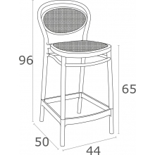 Krzesło barowe plastikowe Marcel 65 białe Siesta