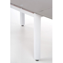 Stół rozkładany szklany ALSTON 120x80 beżowy/biały Halmar