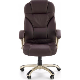 Fotel gabinetowy DESMOND ciemno brązowy Halmar do biurka. 2