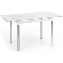 Stół rozkładany szklany LOGAN II 96x70 biały/chrom Halmar