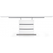 Stół rozkładany na jednej nodze NOBEL 160x90 biały/czarny Halmar