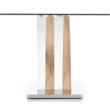 Stół szklany prostokątny VILMER 160x90 dąb sonoma/biały Halmar
