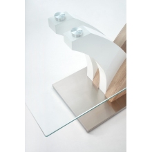 Stół szklany prostokątny VILMER 160x90 dąb sonoma/biały Halmar