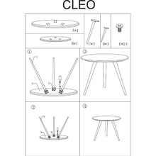 Skandynawski Okrągły zestaw stolików bocznych Cleo biały Signal do salonu, poczekalni lub kawiarni.