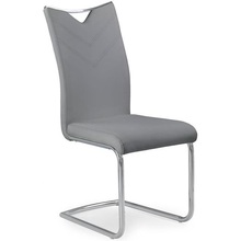 Krzesło nowoczesne z ekoskóry na płozie K224 popielate Halmar do jadalni, kuchni i salonu.