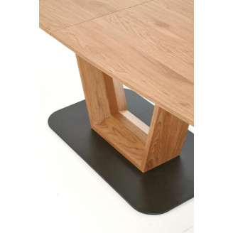 Stół rozkładany BLACKY 160x90 dąb złoty/czarny Halmar