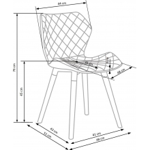 Krzesło tapicerowane pikowane K277 biały/popiel Halmar