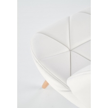Krzesło pikowane z ekoskóry na drewnianych nogach K281 biały/buk Halmar
