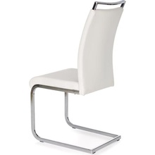 Krzesło nowoczesne z ekoskóry na płozie K250 biały/chrom Halmar do jadalni, kuchni i salonu.