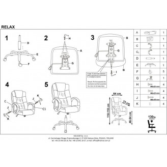 Fotel gabinetowy RELAX popielaty Halmar