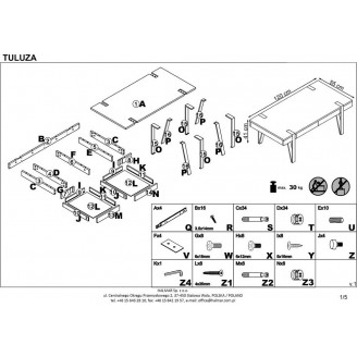 Ława kawowa industrialna Tuluza 120x55 orzech Halmar