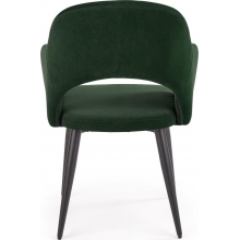 Krzesło welurowe z podłokietnikami K364 ciemno zielone Halmar
