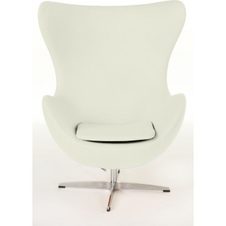 Designerski Fotel obrotowy Jajo biały kaszmir Premium D2.Design do salonu i sypialni.