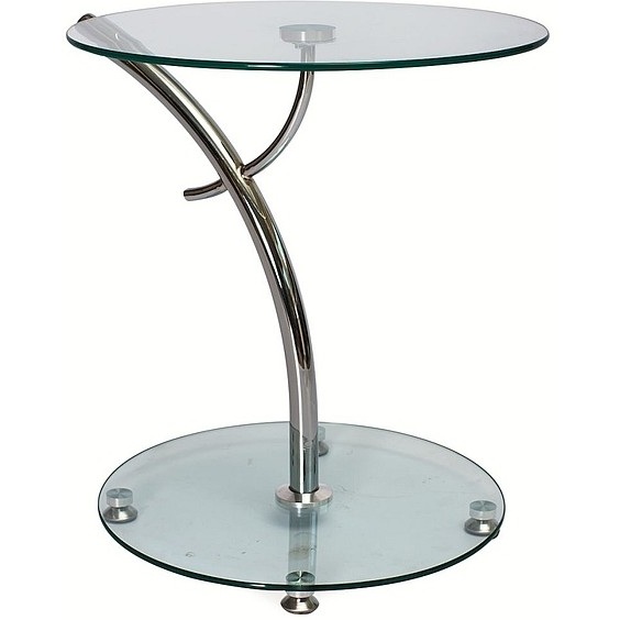 Nowoczesny Szklany stolik boczny Muna 50 chrom Signal do salonu, poczekalni lub kawiarni.