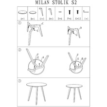 Zestaw okrągłych stolików skandynawskich Milan biały/dąb Signal do salonu, poczekalni lub kawiarni.