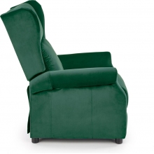 Fotel welurowy rozkładany Agustin II ciemno zielony Halmar