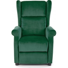 Fotel welurowy rozkładany Agustin II ciemno zielony Halmar