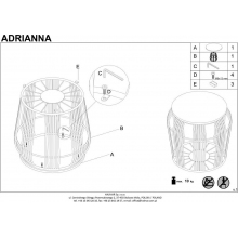Stolik nowoczesny z drucianą podstawą Adrianna 56 biały marmur/czarny Halmar