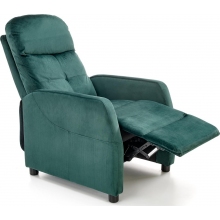 Fotel rozkładany welurowy Felipe II ciemny zielony Halmar