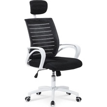 Fotel biurkowy z zagłówkiem SOCKET biało-czarny Halmar do biurka.