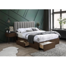 Łóżko loftowe z szufladami Gorashi 160 szary/orzech Halmar