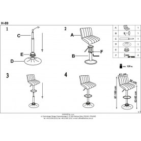 Hoker barowy z oparciem H-89 brązowy Halmar 2