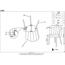 Krzesło welurowe "muszla" K386 różowe Halmar