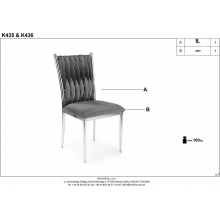 Krzesło tapicerowane z pikowanym oparciem K435 szare Halmar