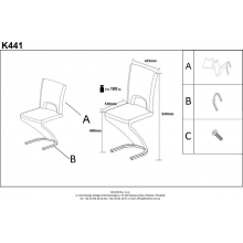 Krzesło tapicerowane nowoczesne K441 popielaty/czarny Halmar