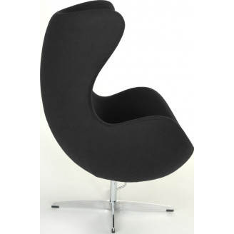 Designerski Fotel obrotowy Jajo czarny kaszmir Premium D2.Design do salonu i sypialni.