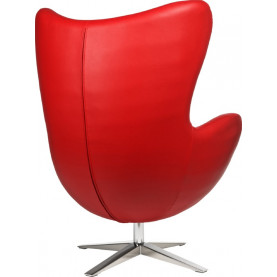 Designerski Fotel obrotowy Jajo czerwona skóra Premium D2.Design do salonu i sypialni. 2