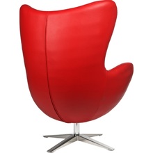 Designerski Fotel obrotowy Jajo czerwona skóra Premium D2.Design do salonu i sypialni.