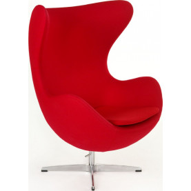 Designerski Fotel obrotowy Jajo czerwony kaszmir Premium D2.Design do salonu i sypialni. 2