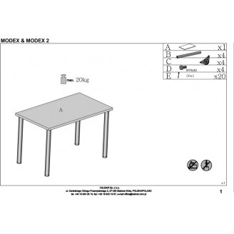Stół prostokątny Modex Black 120x60 dąb wotan Halmar
