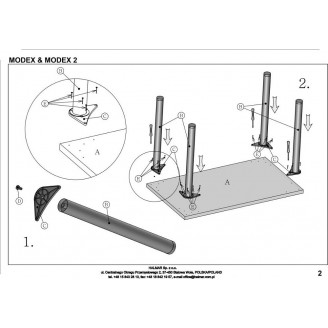Stół prostokątny Modex Black 120x60 dąb wotan Halmar