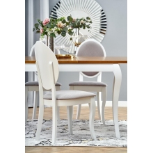Krzesło drewniane tapicerowane Velo biały/popiel Halmar