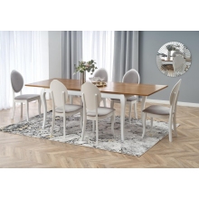 Krzesło drewniane tapicerowane Velo biały/popiel Halmar