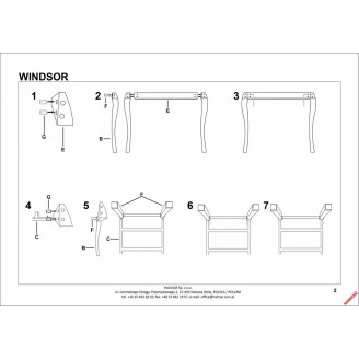 Stół rozkładany Windsor 160x90 ciemny dąb/czarny Halmar