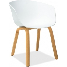 Stylowe Krzesło kubełkowe skandynawskie Ego białe/dąb Signal do kuchni, salonu i restauracji.