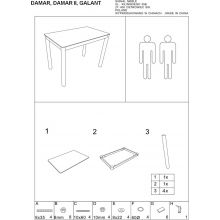 Stół szklany prostokątny Galant 110x70 krem Signal