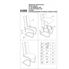 Krzesło nowoczesne z ekoskóry H-090 białe Signal