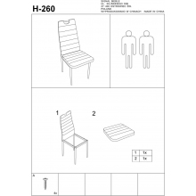 Krzesło z ekoskóry H-260 czarne/chrom Signal