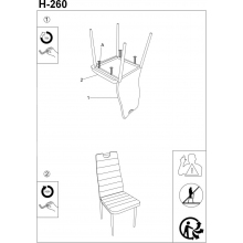 Krzesło z ekoskóry H-260 szare/chrom Signal