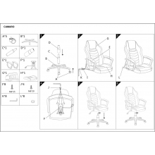 Fotel komputerowy dla gracza Camaro czerwony/czarny Signal