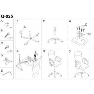Fotel obrotowy z siatki Q-025 szaro/czarny Signal