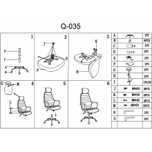 Fotel obrotowy z zagłówkiem Q-035 szary/biały Signal