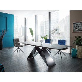 Stół rozkładany szklany Westin 160x90 czarny mat Signal do jadalni, kuchni i salonu. 2